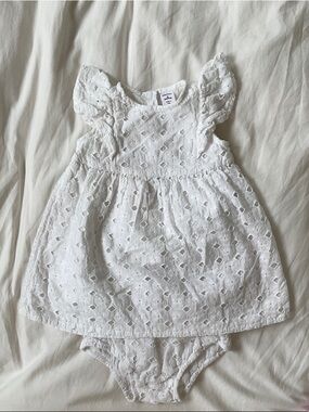 Nordstrom White Eyelet Dress with Matching Bloomers - Baby